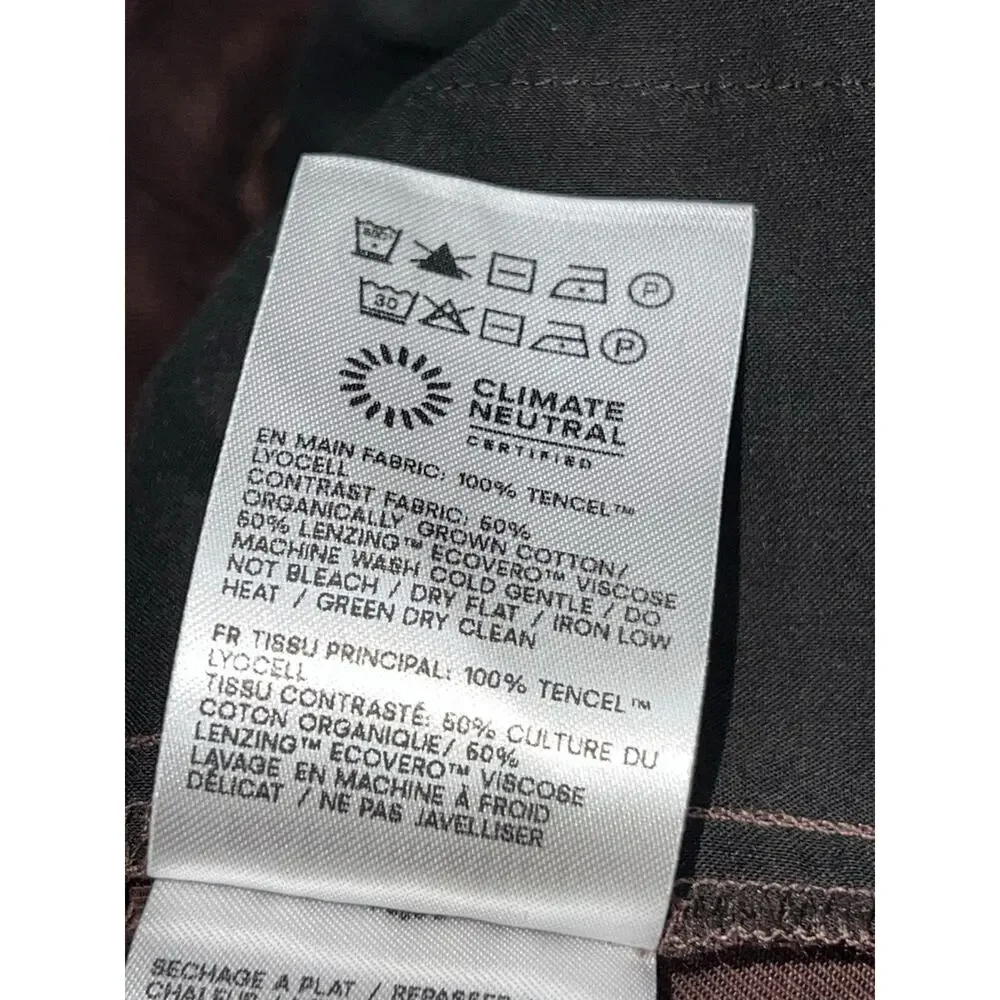 Reformation organic cotton Women's Brown Woven Wide-leg Trousers 2X A005961